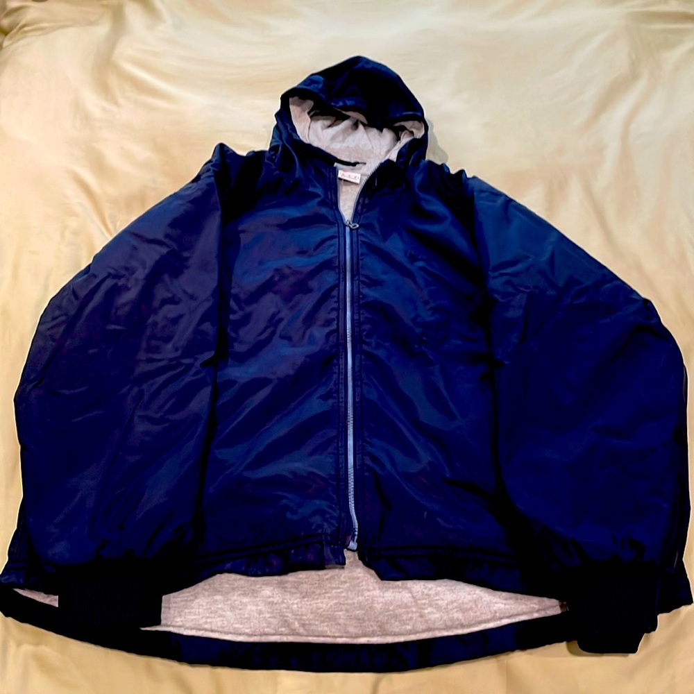 Vintage Nike Zip Up Jacket with hoodie- dark blue size Medium